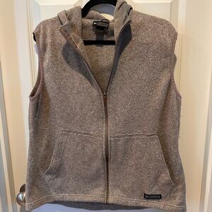 REI Fleece Vest Full Zip Hoodie Pockets Outdoor Casual Neutral Color Women’s XL